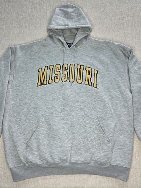 Vintage Y2K Missouri Tigers Hoodie Mens XL Gray AS Sports Spellout College